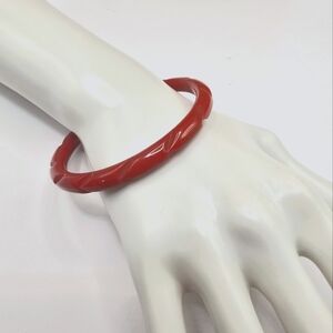 Vintage Carved Bakelite Bangle Bracelet